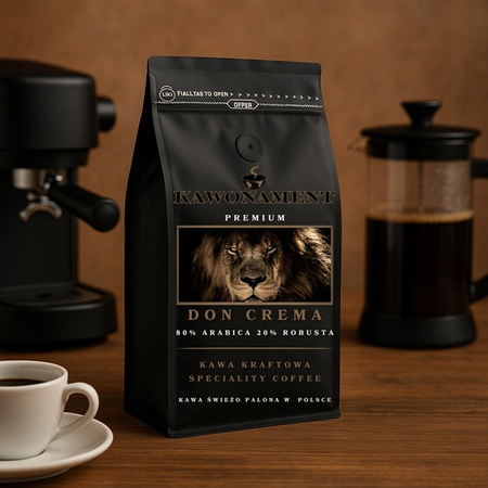 Kawa mielona 1kg DON CREMA Świeżo Palona 80% Arabica 20% Robusta