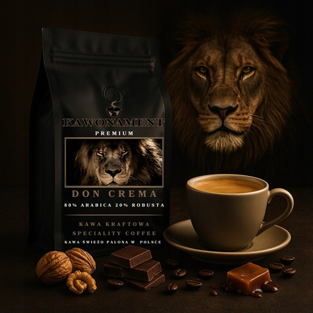 Kawa ziarniste 500g DON CREMA Świeżo Palona 80% Arabica 20% Robusta