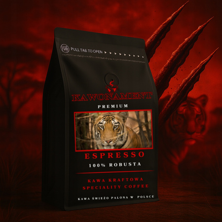 Kawa ziarnista 1kg ESPRESSO Świeżo Palona Robusta 100%