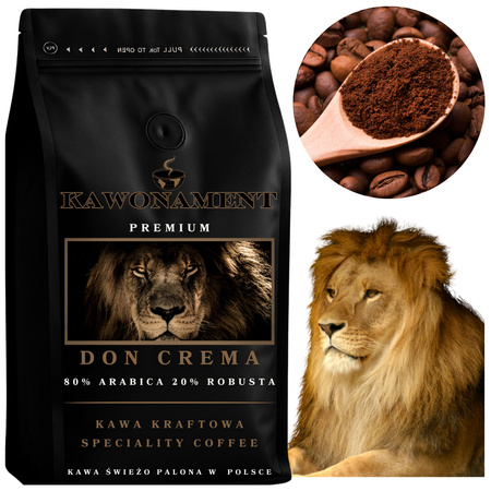 Kawa mielona 1kg DON CREMA Świeżo Palona 80% Arabica 20% Robusta