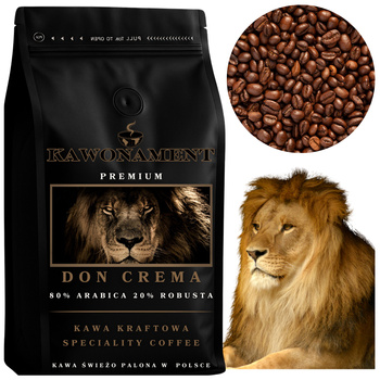 Kawa ziarnista 1kg DON CREMA Świeżo Palona 80% Arabica 20% Robusta