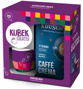Eduscho Cafe Crema Strong ziarno 1kg+ kubek