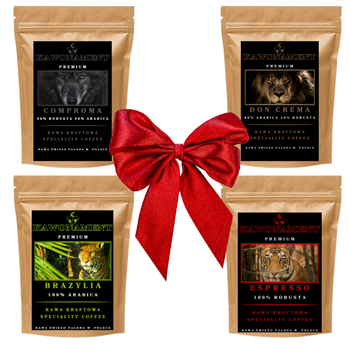 Zestaw Próbek Kawy Na Święta Ziarnista Świeżo Palona 4x100g Arabica Robusta