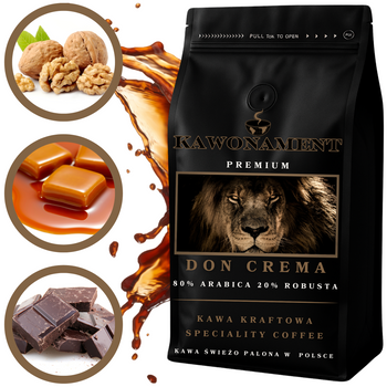 Kawa ziarniste 500g DON CREMA Świeżo Palona 80% Arabica 20% Robusta
